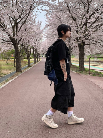 Amekaji Loose Cargo Crop Pants